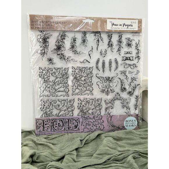 Alphabellies IOD Decor Stamps - 12"x12" Brand New - DIY Embellishing - Picture 1 of 2